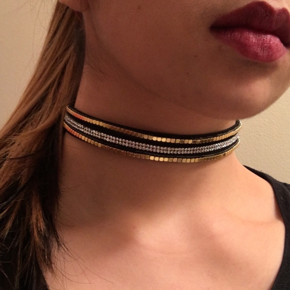 Studded Rhinestone Choker